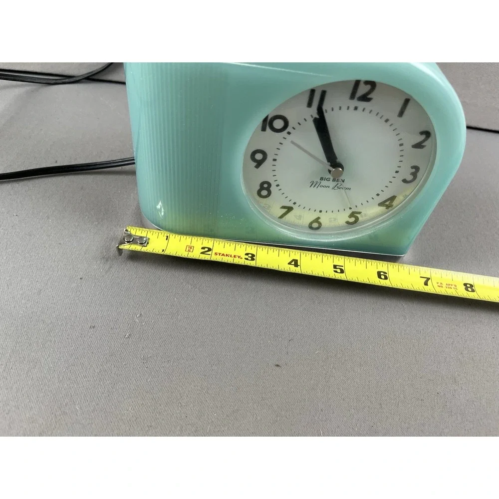 Westclox Big Ben Moon Beam Alarm Clock Turquoise 43000 Tested & Working Vintage